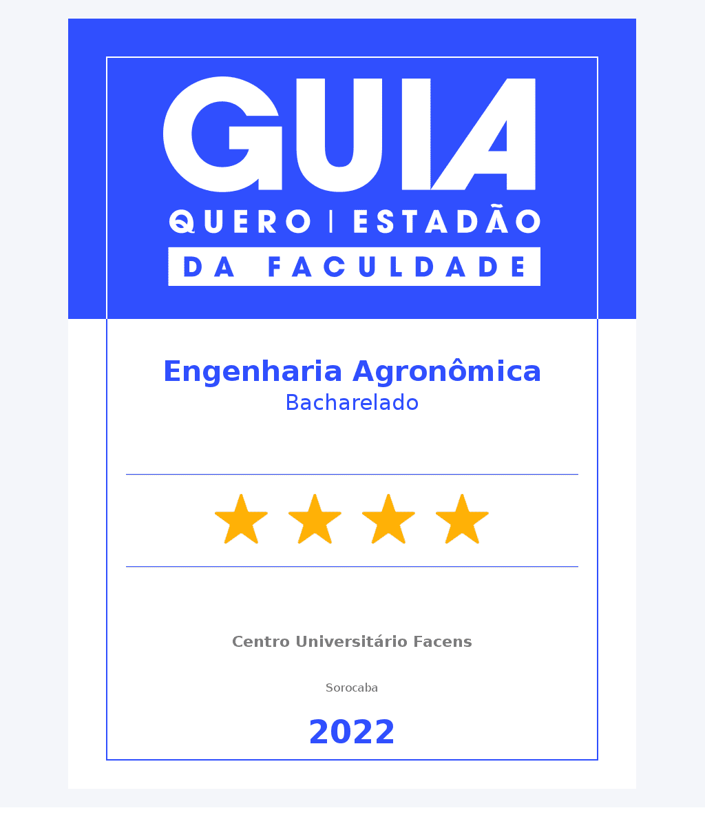 Engenharia Agronômica - 4 Estrelas Guia do Estudante 2022