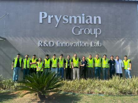 Estudantes de Engenharia Elétrica Facens realizam visita técnica à Prysmian